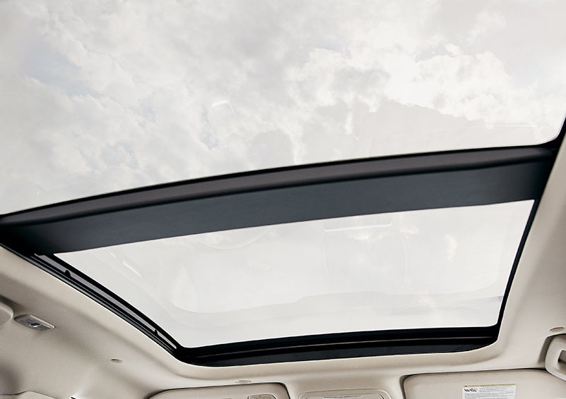 The available panoramic Vista Roof® is shown from inside a 2024 Lincoln Corsair® SUV. | Pilson Lincoln in Mattoon IL